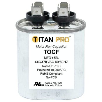 Image for Packard Titan Pro Run Capacitor 5 Mfd 440/370 Volt Oval, Box Of 10 from HD Supply
