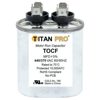 Image for Packard Titan Pro Run Capacitor 7.5 Mfd 440/370 Volt Oval, Box Of 10 from HD Supply
