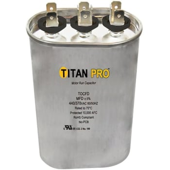 Image for Packard Titan Pro Run Capacitor 15+5 Mfd 440/370 Volt Oval, Box Of 10 from HD Supply