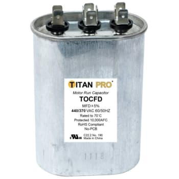 Image for Packard Titan Pro Run Capacitor 25+5 Mfd 440/370 Volt Oval, Box Of 5 from HD Supply