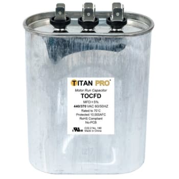 Image for Packard Titan Pro Run Capacitor 45+5 Mfd 440/370 Volt Oval, Box Of 5 from HD Supply