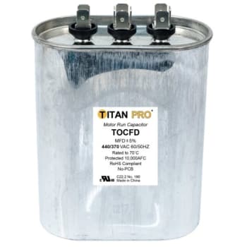 Image for Packard Titan Pro Run Capacitor 60+5 Mfd 440/370 Volt Oval, Box Of 5 from HD Supply