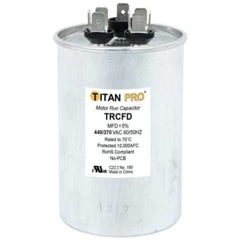 Image for Packard Titan Pro Run Capacitor 40+7.5 Mfd 440/370 Volt Round, Box Of 5 from HD Supply