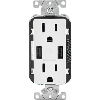 Image for Leviton 15 Amp Decora Tamper Resistant Duplex Outlet & Usb Charger Package Of 3 from HD Supply