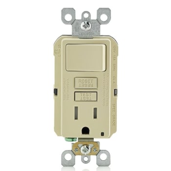 Image for Leviton 15 Amp Smartlockpro Combination Gfci Outlet And Switch, Ivory from HD Supply