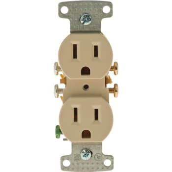 Image for Hubbell Wiring 15-Amp Push Terminal Duplex Outlet, Ivory from HD Supply
