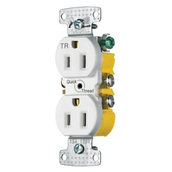 Image for Hubbell Wiring 15 Amp Self Ground And Tamper Quik Trh Duplex Receptacle, White from HD Supply