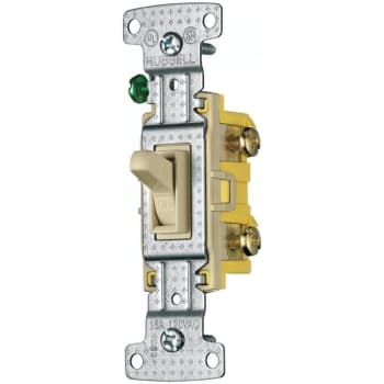 Image for Hubbell Wiring 15 Amp 120-Volt Single-Pole Toggle Switch, Ivory from HD Supply