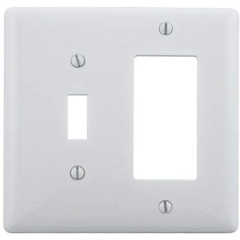 Image for HUBBELL WIRING 2-Gang White Medium Size Toggle And Decorator Wall Plate from HD Supply