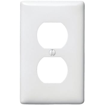 Image for Hubbell Wiring 1-Gang Duplex Wall Plate - White from HD Supply
