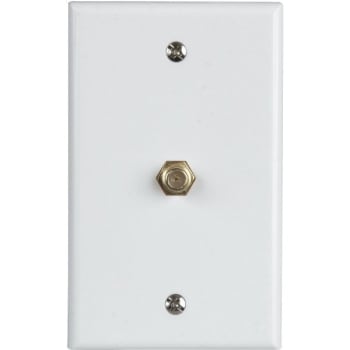 Image for Westek 1-Gang Catv F-Type Coaxial Connector With Wall Plate, White Package Of 10 from HD Supply