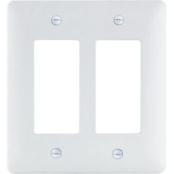 Image for Titan3 2-Gang Plastic Decorator Wall Plate, White Textured Package Of 5 from HD Supply