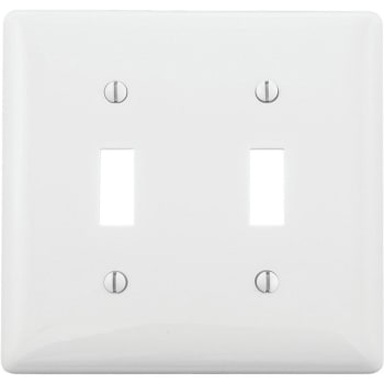 Image for Hubbell 2-Gang White Toggle Wall Plate from HD Supply