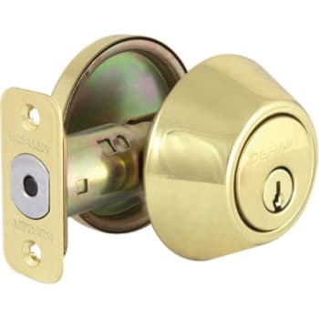 Image for Defiant Polished Brass Single Cylinder Deadbolt With Kw1 Master Pinned Keyway from HD Supply