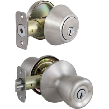 Image for Defiant Waterbury Stainless Steel Entry Knob And Single Cylinder Deadbolt Combo from HD Supply