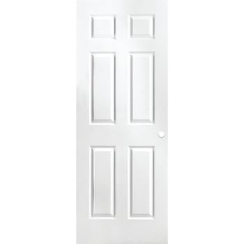 Image for Masonite 30 In. X 80 In. Textured 6-Panel Hollow Core Primed Composite Interior Door Slab With Bore from HD Supply
