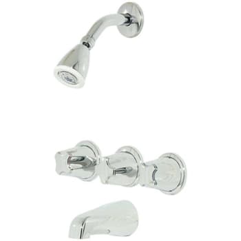 Image for Pfister 3-Handle 1-Spray Tub And Shower Faucet With Metal Knob Handles In Polished Chrome Valve Included from HD Supply