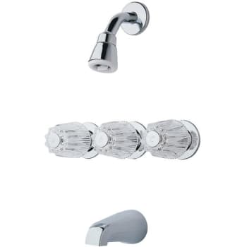 Image for Pfister 3-Handle 1-Spray Tub And Shower Faucet With Metal Verve Knob Handles In Polished Chrome Valve Included from HD Supply