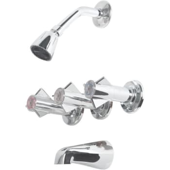 Image for Sayco Classic Series 1-Spray Showerhead Face 3" Fixed Round Showerhead W/ Valve, Chrome from HD Supply