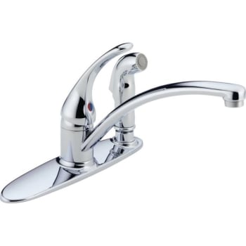 Image for Delta Foundations Single-Handle Standard Kitchen Faucet With Side Sprayer In Chrome from HD Supply