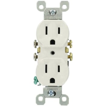 Image for Leviton 15 Amp Residential Grade Grounding Duplex Outlet, White (10-Pack) from HD Supply
