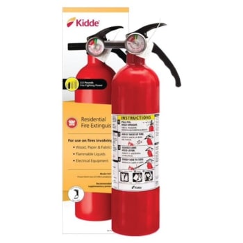 Kidde Basic Use Fire Extinguisher With Easy Mount Bracket & Strap, 1-A 10-B C, Dry Chemical, One-Time Use