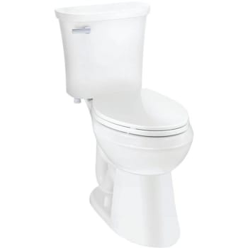 Premier Power Flush 2-Piece 1.28 Gpf Single Flush Elongated Toilet In White Seat Included