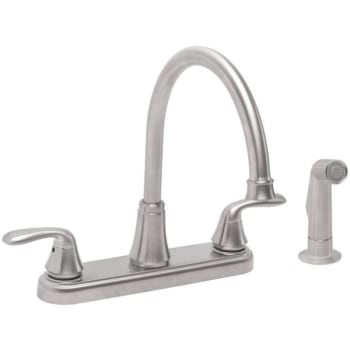 Image for Premier Waterfront 2-Handle Standard Kitchen Faucet Side Spray Brushed Nickel from HD Supply