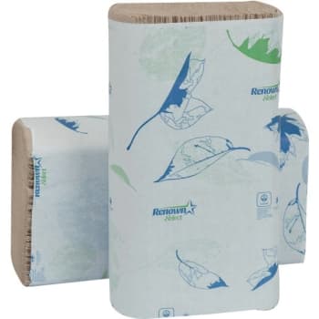 Renown Natural Multi-Fold Paper Towels 250 Sheets/pack, 16 Packs (4000-Case)