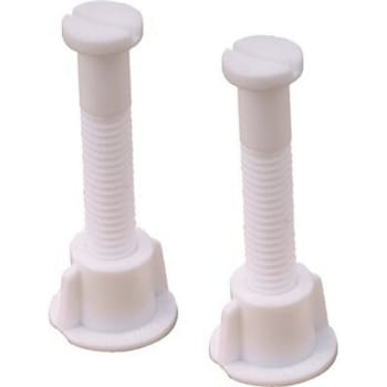Proplus 7/16 In. X 2-1/4 In. Toilet Seat Bolts Plastic White, Display Bag (2-Pack)