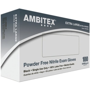 Image for Ambitex Black Nitrile Exam Disposable Gloves (X-Large) (100-Pack) from HD Supply