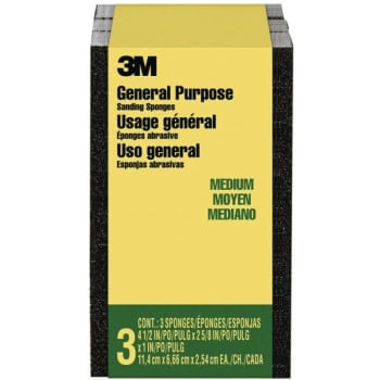 Image for 3m 2.5 In. X 1 In. X 4.5 In. 80-Grit Sanding Sponge (3-Pack) from HD Supply