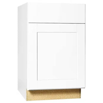 Image for Hampton Bay Shaker Assembled Base Kitchen Cabinet, 21" X 34.5" X 24" Satin White from HD Supply