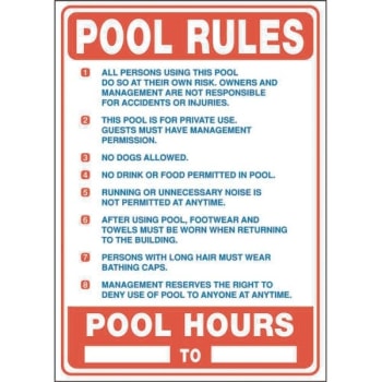 Image for 27 In. X 19 In. Pool Rules Pool Sign from HD Supply