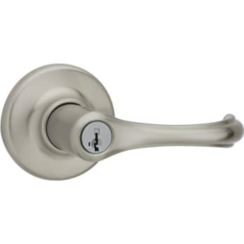 Image for Kwikset Dorian Satin Nickel Exterior Entry Door Lever Featuring Smartkey Security from HD Supply