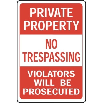 Image for Hy-Ko 18 In. X 12 In. Aluminum Private Property No Trespassing Sign from HD Supply