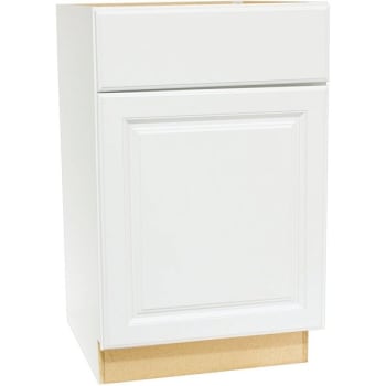 Image for Hampton Bay 21x34.5x24" Satin White Raised Panel Base Kitchen Cabinet from HD Supply