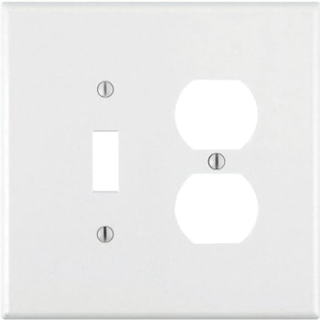 Image for Leviton White 2 Gang 1 Toggle/1 Duplex Wall Plate from HD Supply