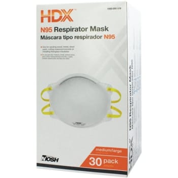 Image for Hdx N95 Disposable Respirators Medium/large Box Package Of 30 from HD Supply