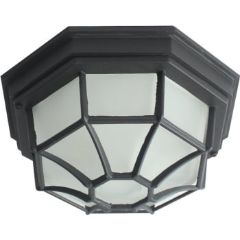 Image for Monument 10-1/4" X 5-1/4" 1-Light Black Outdoor Octagon Ceiling Fixture Frosted from HD Supply