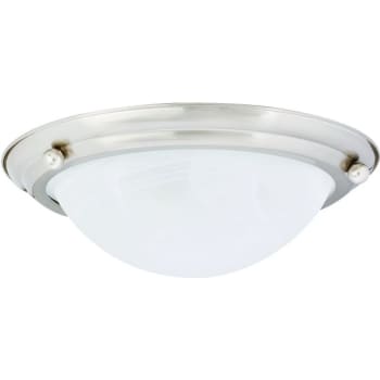 Image for Monument 15-1/2" X 4-3/4" 2-Lamp Flush Mount Ceiling Fixture Brushed Nickel from HD Supply