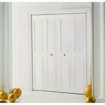 Image for Dunbarton The Classic Metal Bi-Fold Door, Ivory, 4 Panel, 42x80 In. from HD Supply
