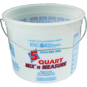 Image for Encore 5 Qt Clearvue Ringfree Pail, Wire Handle, Graduations, Package Of 24 from HD Supply