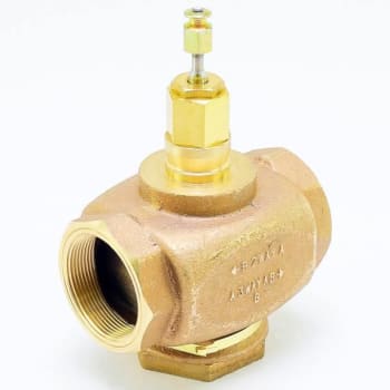 Image for Honeywell Valve Globe 2 Way 2" Npt 29.3 Cv Red Brass Body Stem Down To Close from HD Supply