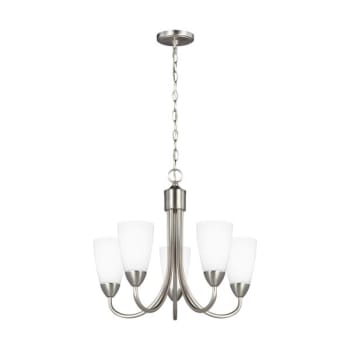 Image for Generation  Lighting Seville 5-Light Br Nickel Modern Hanging Chandelier Led Bulbs from HD Supply