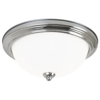 Image for Sea Gull Lighting Geary 12.5 " 2-Light Nickel Ceiling Flush Mount Etched Glass from HD Supply