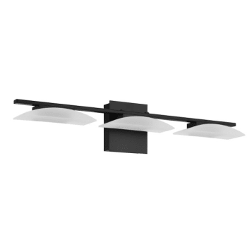 Image for Eglo Metrass 3-Light Matte Black Int Led Vanity Light With Satin Shades from HD Supply
