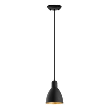 Image for Eglo Priddy 1-Light Black Exterior And Gold Interior Mini Pendant from HD Supply