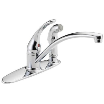Image for Delta Foundations Single Handle Standard Kitchen Faucet With Side Sprayer Chrome from HD Supply