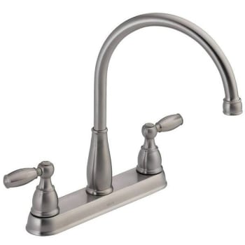 Delta Foundations 2 Handle Standard Kitchen Faucet In Stainless